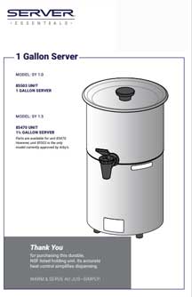 Au Jus Warmer Manual 01919 