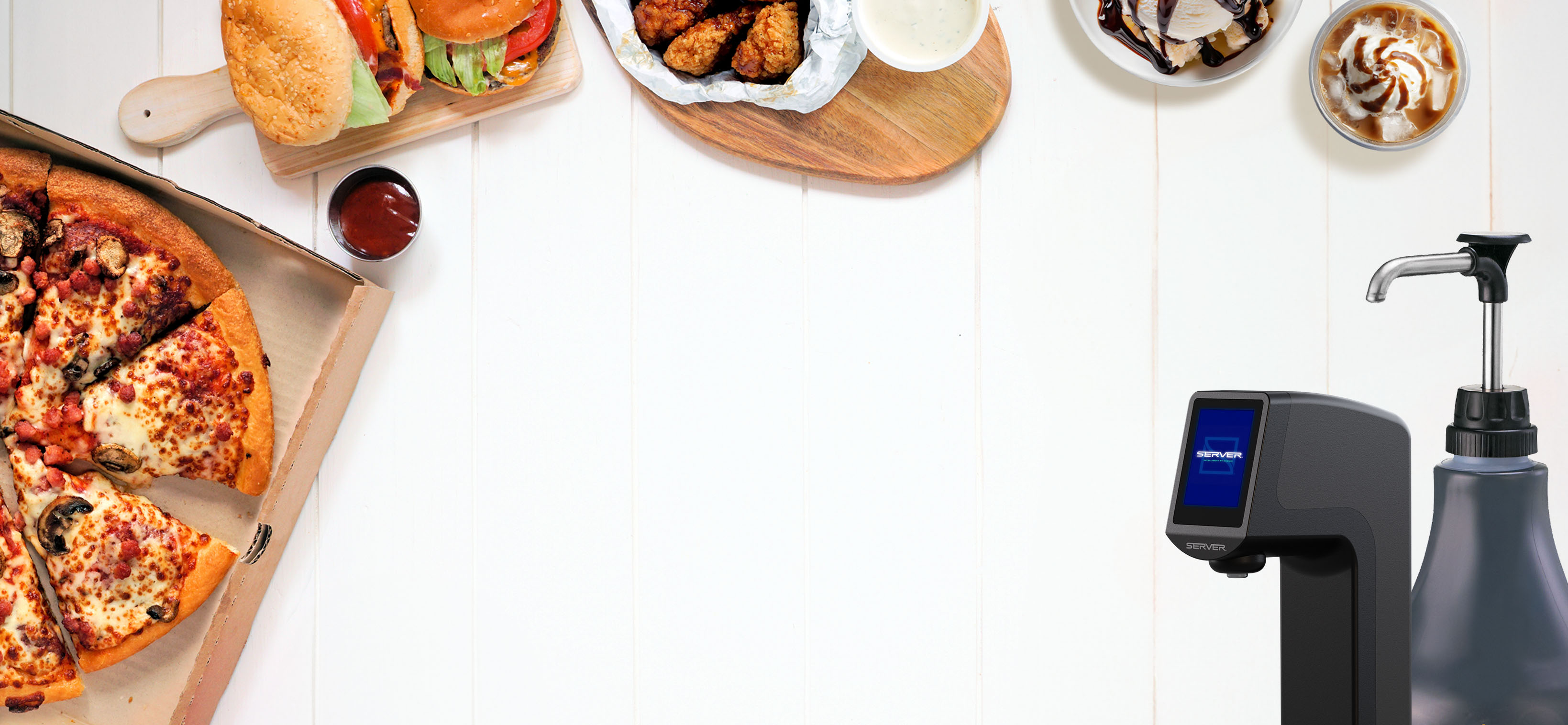 food displayed on a white washed background