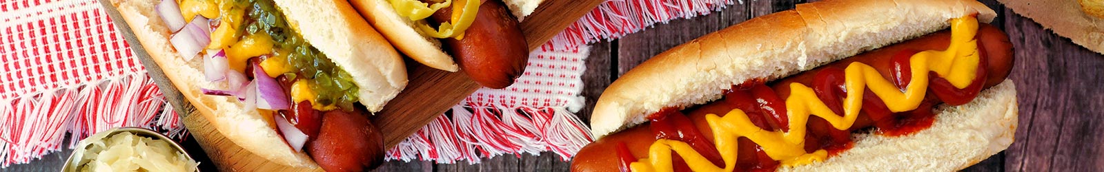 Hot Dogs with ketchup and mustard