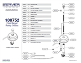 SST Food Server Pump 100752 | Parts List