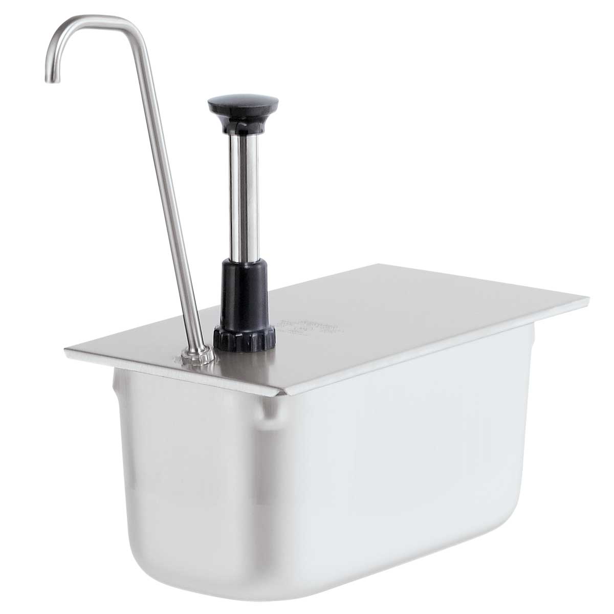 Server Stainless Steel Condiment Dispenser Pump and Lid - 16L x