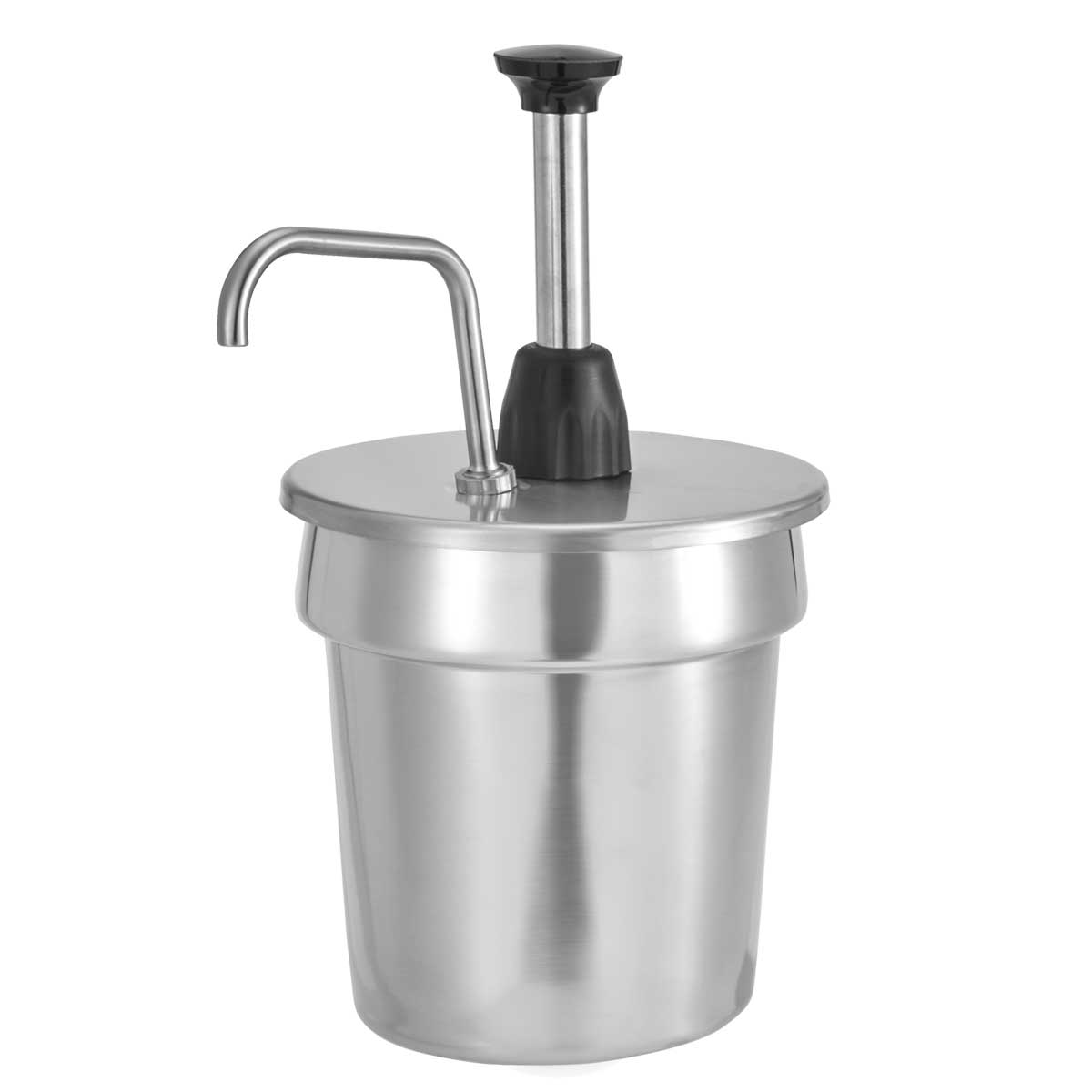 Server Stainless Steel 2 oz. Inset Pump with Lid for 11 Qt