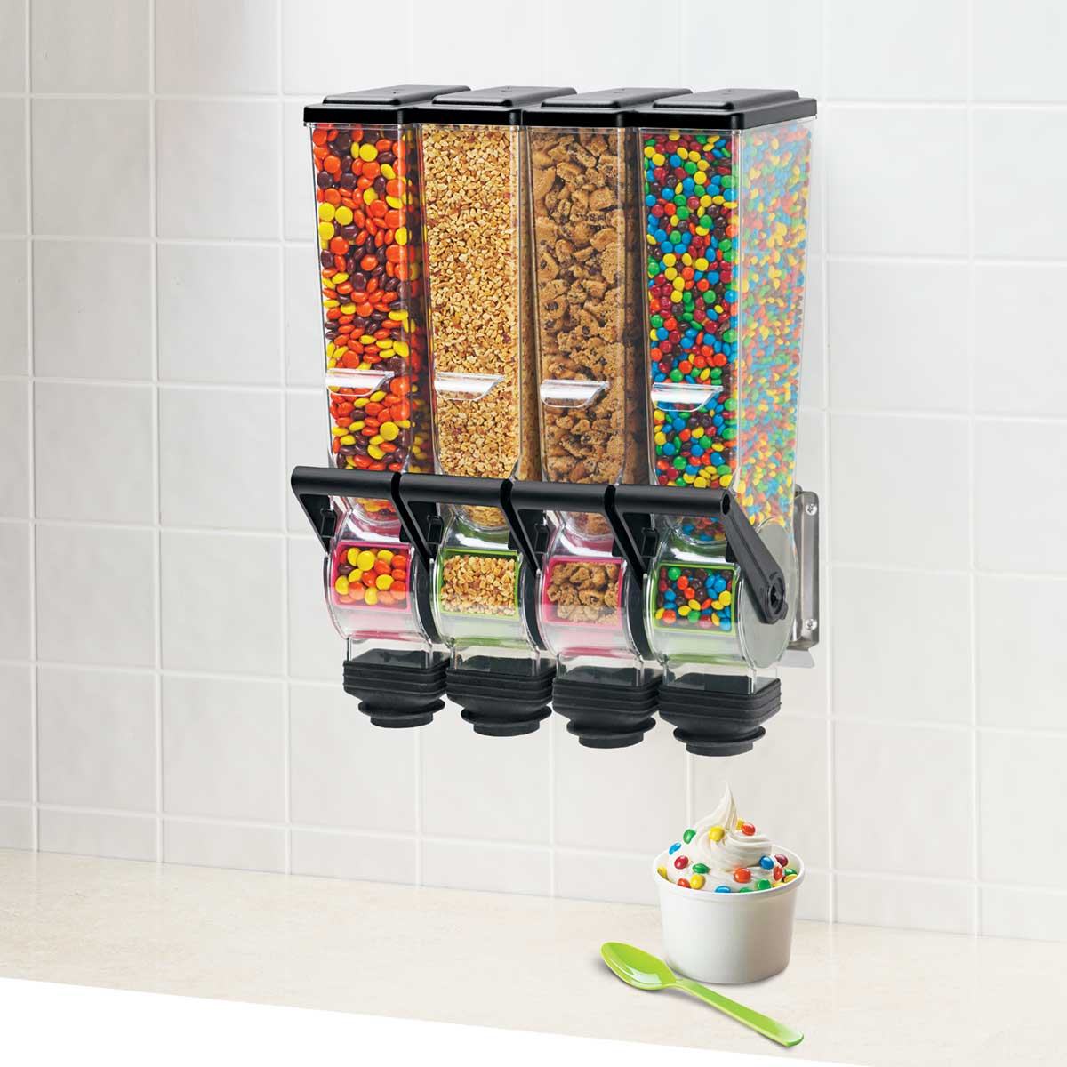 M&M Candy Dispenser -- Pull Lever and Dispense