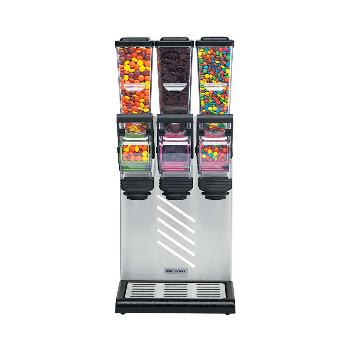 Slimline Dry Food Candy Dispenser Triple Unit Server Products