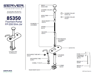 FP-200 Slim Jar Pump 85350 | Parts List