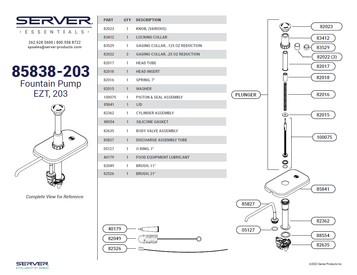 SST EZ-Topper Pump 85838-203 | Parts List