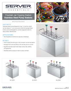 Ambient Topping Stations w/Fountain Jars | Spec Sheet 02116