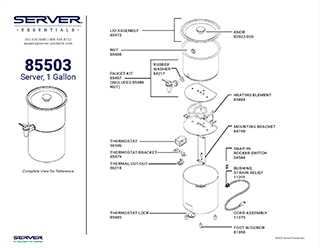 Au Jus Warmer 85503 | Parts List